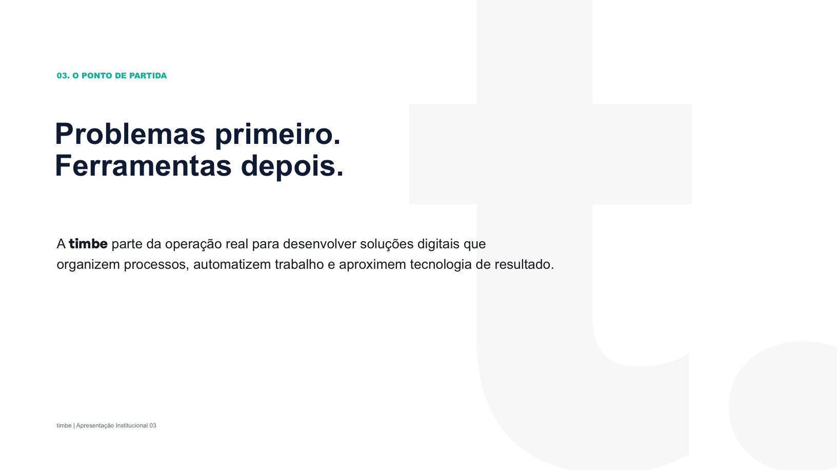 TIMBE — apresentação institucional, página 3